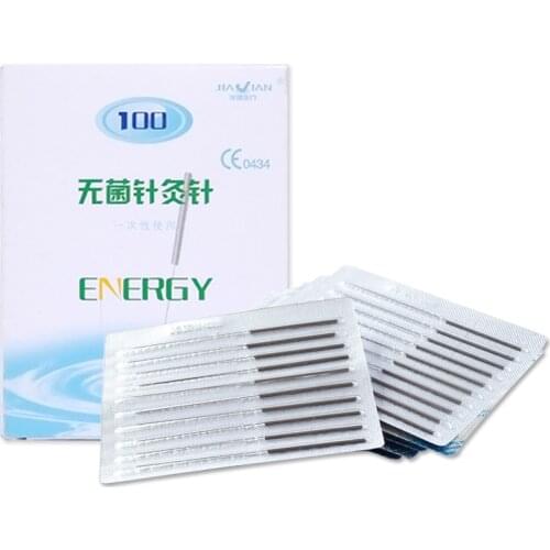 Traditional ZhenJiu Flat Handle Disposable Sterile Acupuncture Needles For Single Use Meridian Physiotherapy Relief Pain