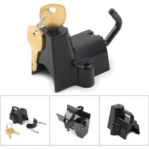 Motorcycle Helmet Lock For Harley Davidson Softail Road King Fat Boy Crusier Chopper Custom Bike with 7/8"- 1 1/4" bar Black
