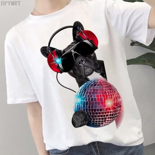 Plus size womens T-shirt music dog print fashion female T shirt summer Harajuku eat goods dog casual short-sleeved Tops Tshirt