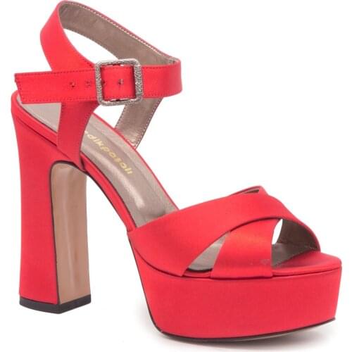 Gedikpasalı Dne 700 Red 2021 Summer Season Women Sandals Satin High Platform Heels Evening Dress Classic Party Wedding Elegant Pumps