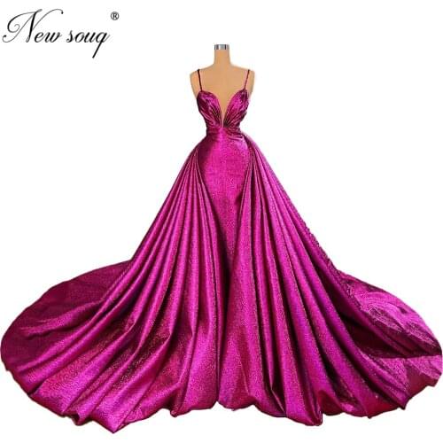 Spaghetti Strap Couture Women Evening Gown Dubai Prom Dresses Party Dress for Weddings Arabic Custom Made Vestido De Festa 2020