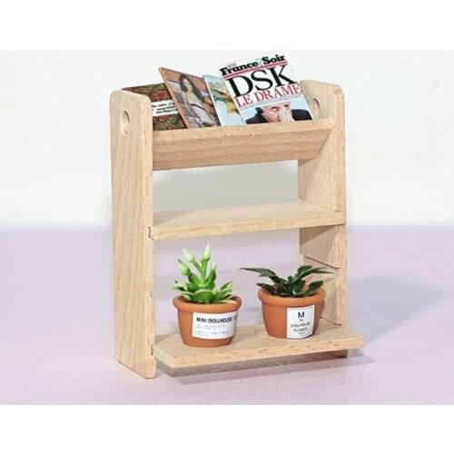 1/12 Mini Dollhouse Miniature Furniture Bookshelf Storage Display Rack DIY Model B36E