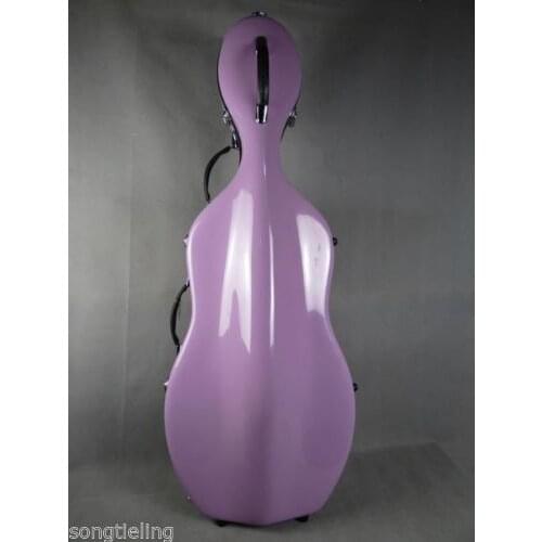 1/2 lilac fiberglass cello hard case w/ wheells #6730