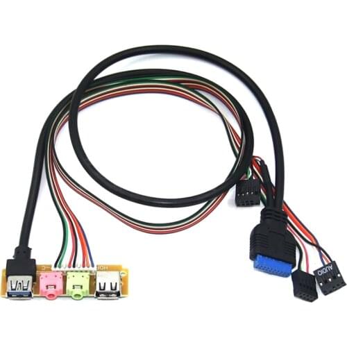 1pc 70cm USB 2.0+ 3.0 port chassis PC computer case audio front panel replace cable