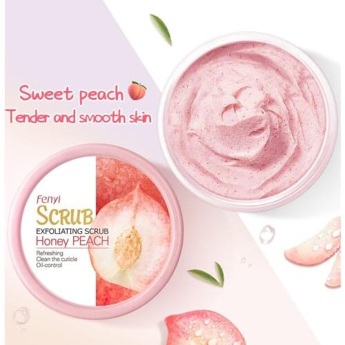 100g Smooth Peach Exfoliating Body Scrub Cream Moisturizing Niacinamide Brighten Repair Shrink Pores Light-feeling Body Care