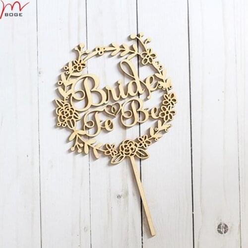 20pcs Bride To Be Floral Wreath Rustic Bridal Shower decorations monogram Cake Toppers