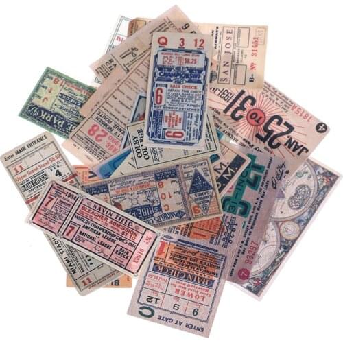 22Pcs/Pack Diary Vintage European Ticket Label Sticker DIY Craft Scrapbooking Album Decorative Stickers