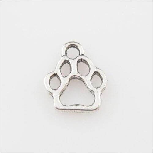 45 New Charms Tibetan Silver Tiny Bears-paws Pendants DIY 11x13mm