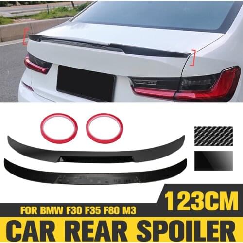 Car Rear Trunk Spoiler Wing Boot Lip ABS Carbon Fiber For BMW F30 F35 F80 M3 4 Door Sedan M4 Style Auto Accessories Car Styling