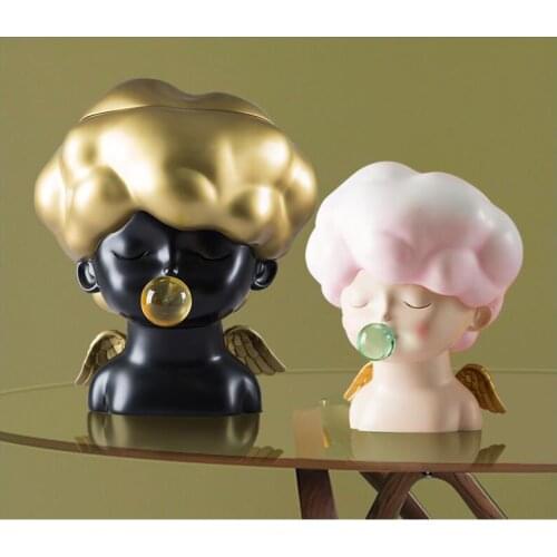 European Bubble Girls Statues Tissue Box Office Cafe Desktop Figurines Crafts Home Livingroom Table Resin Accessories Decoration