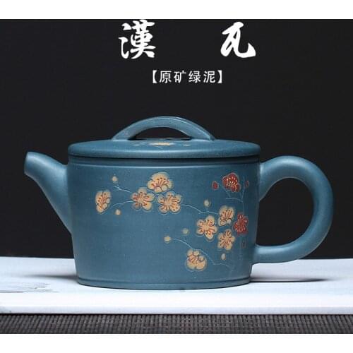 Factory, raw ore, dark fragrance, green, hanwatao formation, teapot, teapot and tea set, all hand-made by folk artists