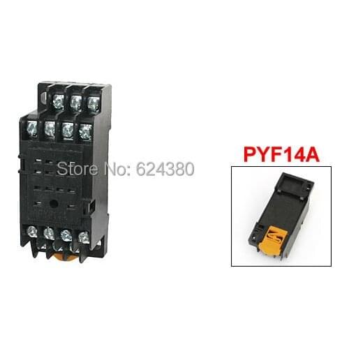 Genaral Purpose Power Relay Socket Base 35mm DIN Rail 14 Pin 14P PYF14A for HH54P MY4