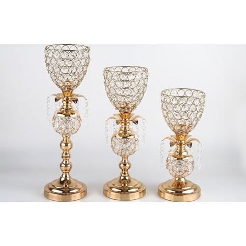 IMUWEN Crystals Candle Holders Luxury Candlestick Wedding Candelabra Party Candle Stand Centerpieces Home Table Decoration