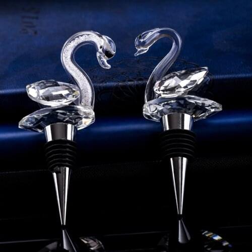 Exquisite 4 Styles Swan Crystal Ball Bear Red Wine Stopper Crystal Glass Ornaments Fine Bottle Cap Decorations Gift Wine Barware