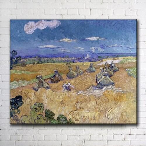 Impression Van blue sky farmers straw scenery canvas printings oil painting printed on canvas wall art decoration pictures