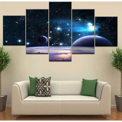 Pictures Frame Bedroom Home Decor HD Prints Painting 5 Pieces Planet Of The Universe Space Modern Wall Art Canvas Posters