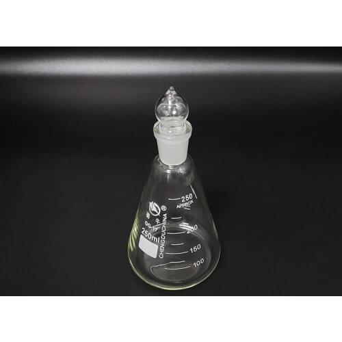 Conical flask with standard ground-in glass stopper,Capacity 250ml,joint 19/26,Erlenmeyer flask with standard ground mouth