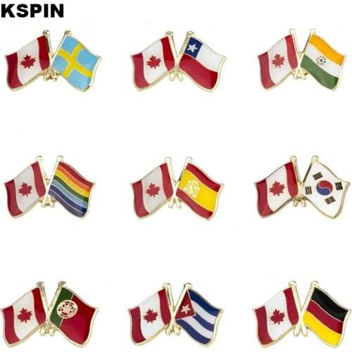 Metal Flag Pin Canada Friendship Flag Badges for Coat Jacket Brooch on The Collar of the Shirt Jewellry Gift