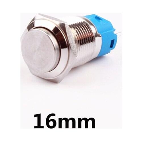 16mm metal button switch Locking Latching /Self-reset Momentary waterproof press the point, flat head and high head 1NO 1NC