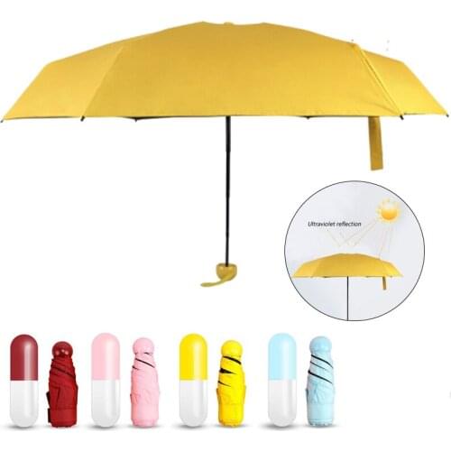 Mini Capsule Umbrella Anti-UV Protection Umbrellas Rain Pocket Umbrella Windproof Folding Umbrellas For Women Children