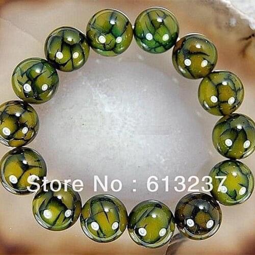 New Dragon Veins carnelian onyx agat 10mm Round loose beads making Woman Bangle/Bracelet 7.5''MY5339