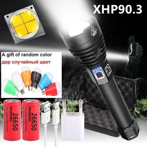 New Super Bright Xhp90.3 Powerful Led Flashlight Torch Tactical Flashlight Usb Rechargeable Flash Light 18650 Xhp70 Led Lantern