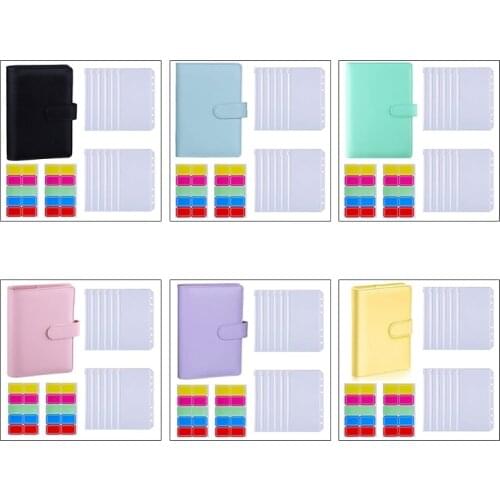 B2EF A6 Size Notebook Binder Contains 12 Binder Bags 1 Leather Notebook Binder As Well As 20 Self Adhesive Stickers Inside