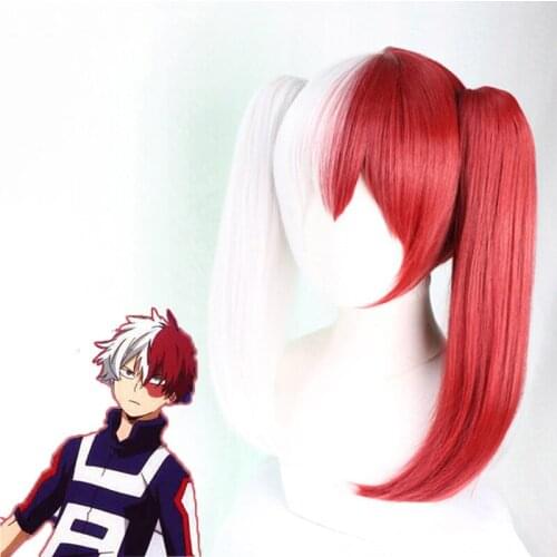 Anime My Hero Academia Cosplay Wigs Shouto Todoroki Cosplay Synthetic Wig Hair Halloween Party Boku No Hero Academia Cosplay Wig