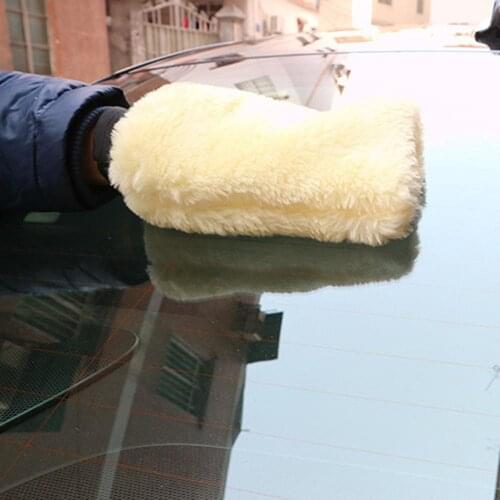 Car Washing Glove Microfiber Plush Car Soft Polishing Glove Lambswool Washing Cleaning Tools Cars Cleaning Mitt Wax Tool