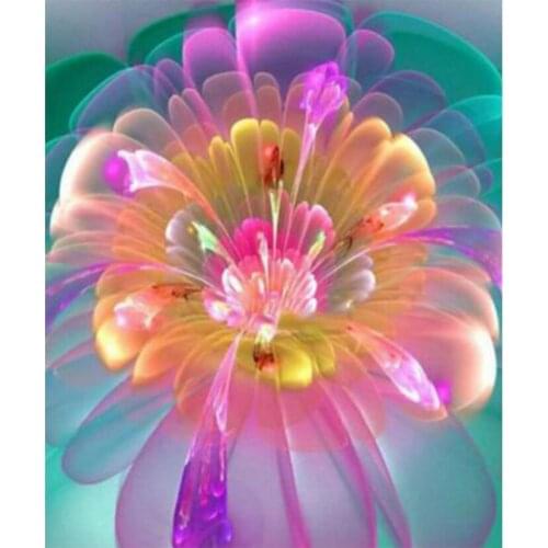 Full Square/Round Drill 5D DIY Diamond Painting "Colorful lotus flower" 3D Embroidery Cross Stitch Mosaic Home Decor Gift NEW078