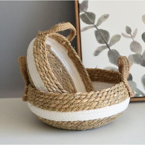Hand-woven Basket Rattan Candy Storage Picnic Tray Food Bread Dish Multipurpose Drying Food Storage Dustpan