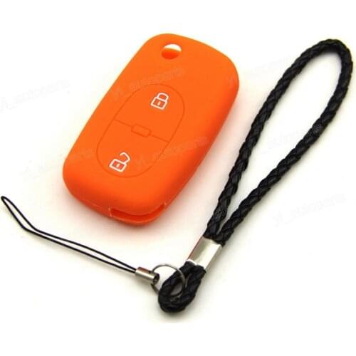 Orange Silicone Case Cover Fit For Audi A2 A6 A8 S4 Remote Flip Key 2 Buttons MYT8Z0837231