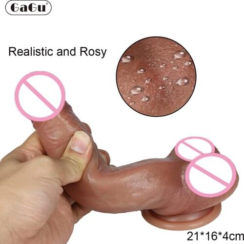 Super Realistic Makeup Dildo Double Layer Liquid Silicone Big Penis Anal Sex Toys For Women Strapon Vagina Stimulation Products
