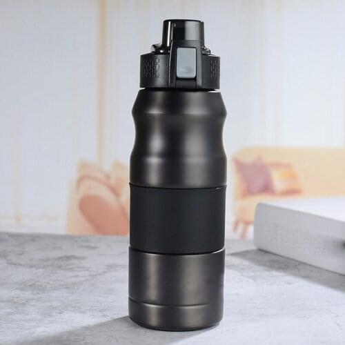 Outdoor Portable Straight Drink Jumping Cup 304 Stainless Steel Double Layer Thermos Cup Sports Bottle