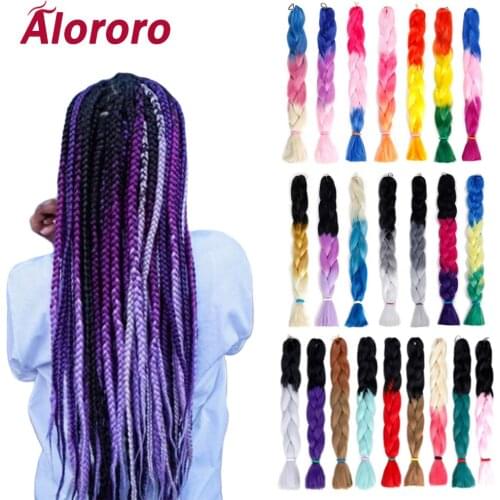 Alororo Purple Braiding Hair for Jumbo Braid Hair Extensions 32inch/165g Mixed Color Synthetic Natural Fake Hair Crochet Hai