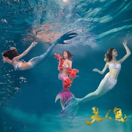 2021New 3Pcs Mermaid Swimsuit Mermaid Tail for Women Adult Cosplay Bathing Suit Swimming Costume Swimwear Girls Bikinis Swimsuit