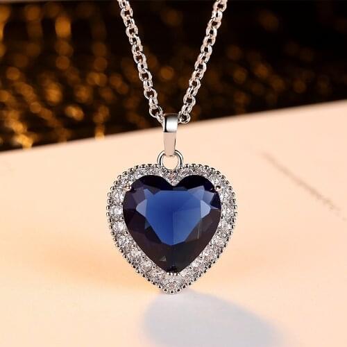 Women Necklace Love Large Zircon Pendant Necklace Women Wedding Decoration Womens Wild Jewelry
