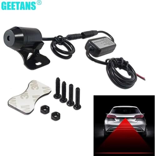 1Pcs straight line Car Warning Laser Tail Fog Light Auto Brake Parking Lamp Rearing Lights External Car Styling Source Red Color