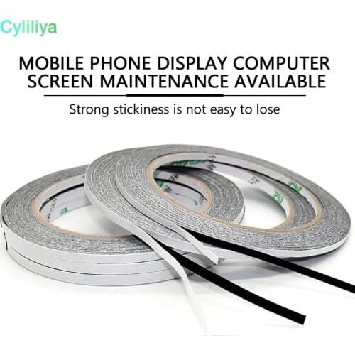 100pcs/lot 2 mm * 50 M 3 M black double-sided adhesive tape for mobile phone LCD / Touchscreen