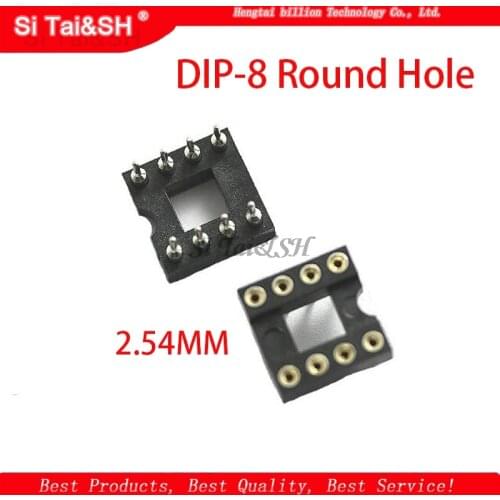 20pcs DIP-8 Round Hole 8 Pins 2.54MM DIP DIP8 IC Sockets Adaptor Solder Type 8 PIN IC Connector molewei