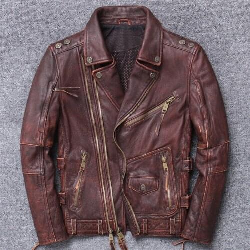 2020 Halley Locomotive Serve Genuine Clothing Male Head Layer Cowhide Motorcycle Leather Jacket Youth Thickness