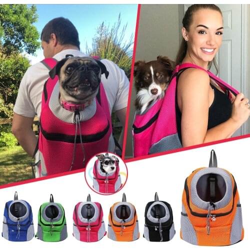 2021 Pet Dog Bag Carrier Bag Dog Cat Travel Backpack Dog Breathable Chest Bag Double Shoulder Outdoor Portable Backpack#G30