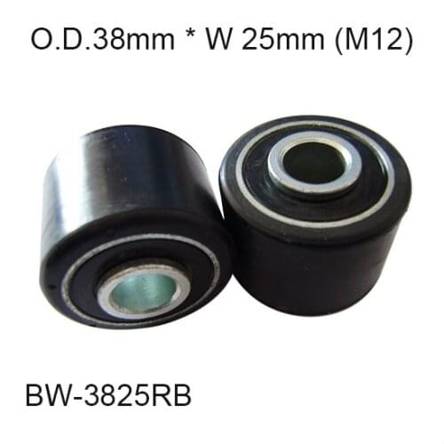38mm O.D. Rubber lagged Wheel Conveyor Belt Wheel shaft hole M12Fly Wheel Conveyor Belt Wheel With Bearings