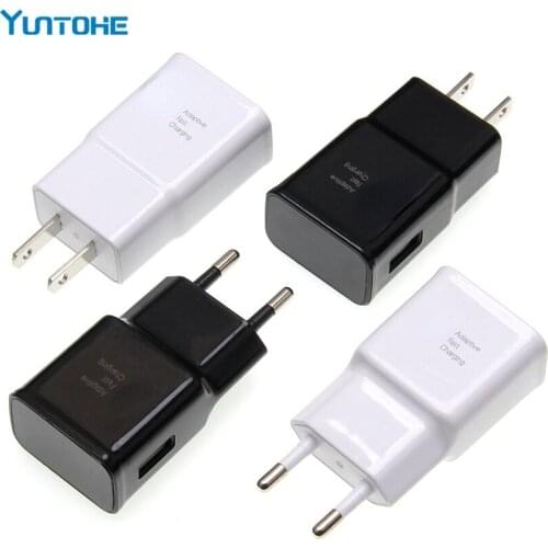 500pcs/lot US/EU/AU/UK Adaptive Fast Charge Adapter for Samsung S6 Note 4 5 Black and White No Logo Wholesale