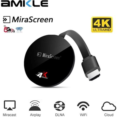 AMKLE MiraScreen TV Stick Box 2.4G 5G 4K Digital Dongle For TV Miracast Airplay Wireless WiFi Display for IOS Windows Andriod PC
