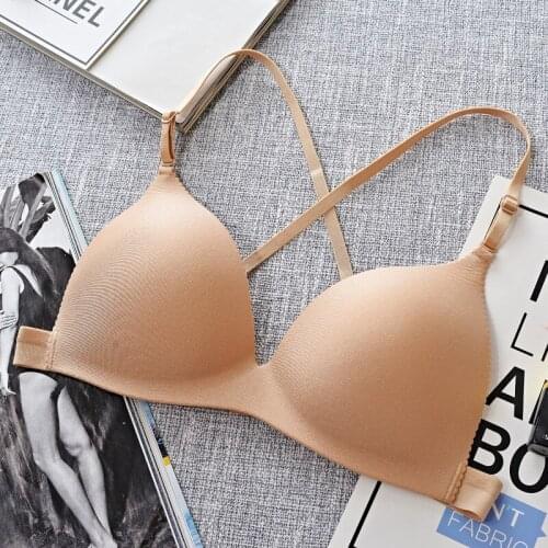 Womens Seamless One Size Solid Colour Bralette Lingerie Fashion Sexy Bras Push Up Gather Bra for Girls Women Brassiere Wire Free