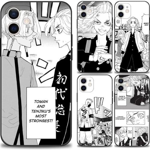 Phone Para For iPhone 12 11 Pro Max XR XS X 7 8 6 6S Plus SE Cover Black Case Soft Capa Tokyo Revenge Manga