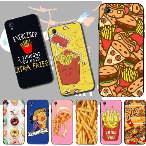 PENGHUWAN Pizza French fries Doughnut food Printing Phone Case cover Shell For Vivo Y91c Y17 Y51 Y67 Y55 Y93 Y81S Y19 Y7S Case
