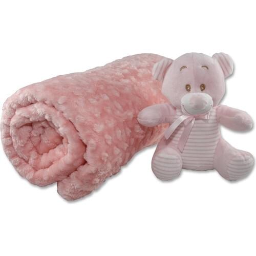 Dion-Merino Quirky Bud Baby Blanket Pink