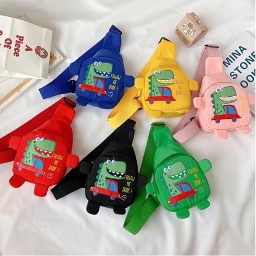 Unisex Kids Boys Girls Chest Bags Waist Mini Bag Sling Funny Cartoon Dinosaur Print Travel Satchel Shoulder Bag